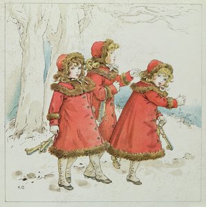4月のベイビーのチューンの本、1900年からの「冬」 作： Kate Greenaway